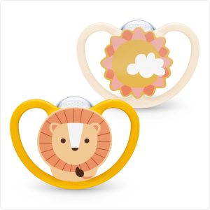 Silikona māneklis NUK SPACE, 6-18 mēn., 2 gab.