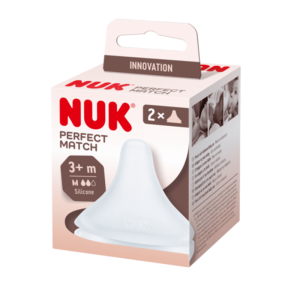 NUK Perfect Match knupis M izmēra silikona 3+ mēneši, 2gab