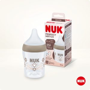 NUK Perfect Match pudele ar silikona S izmēra knupi, 150 ml (Sirds)