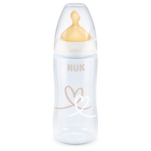 NUK First Choice+ Pudele 300 ml ar temperatūras kontroli, ar lateksa M izmēra knupīti (0-6 mēn.)
