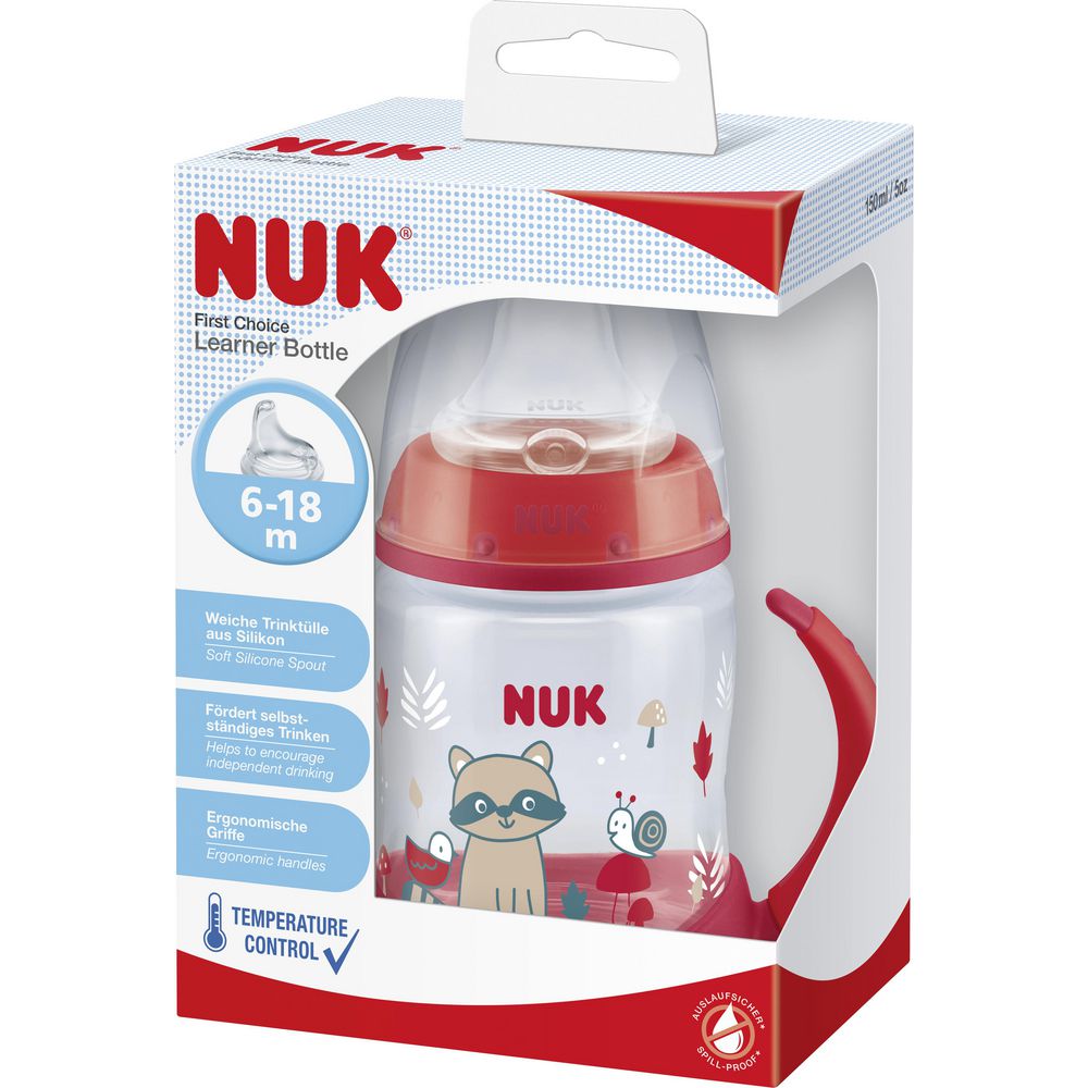 NUK First Choice Mācību pudelīte ar silikona snīpīti un temperatūras kontroles indikatoru, 150ml (6-18 mēn.) - Image 3
