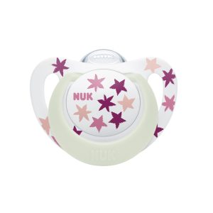 Silicon māneklis NUK Star Night, 6-18 mēn.