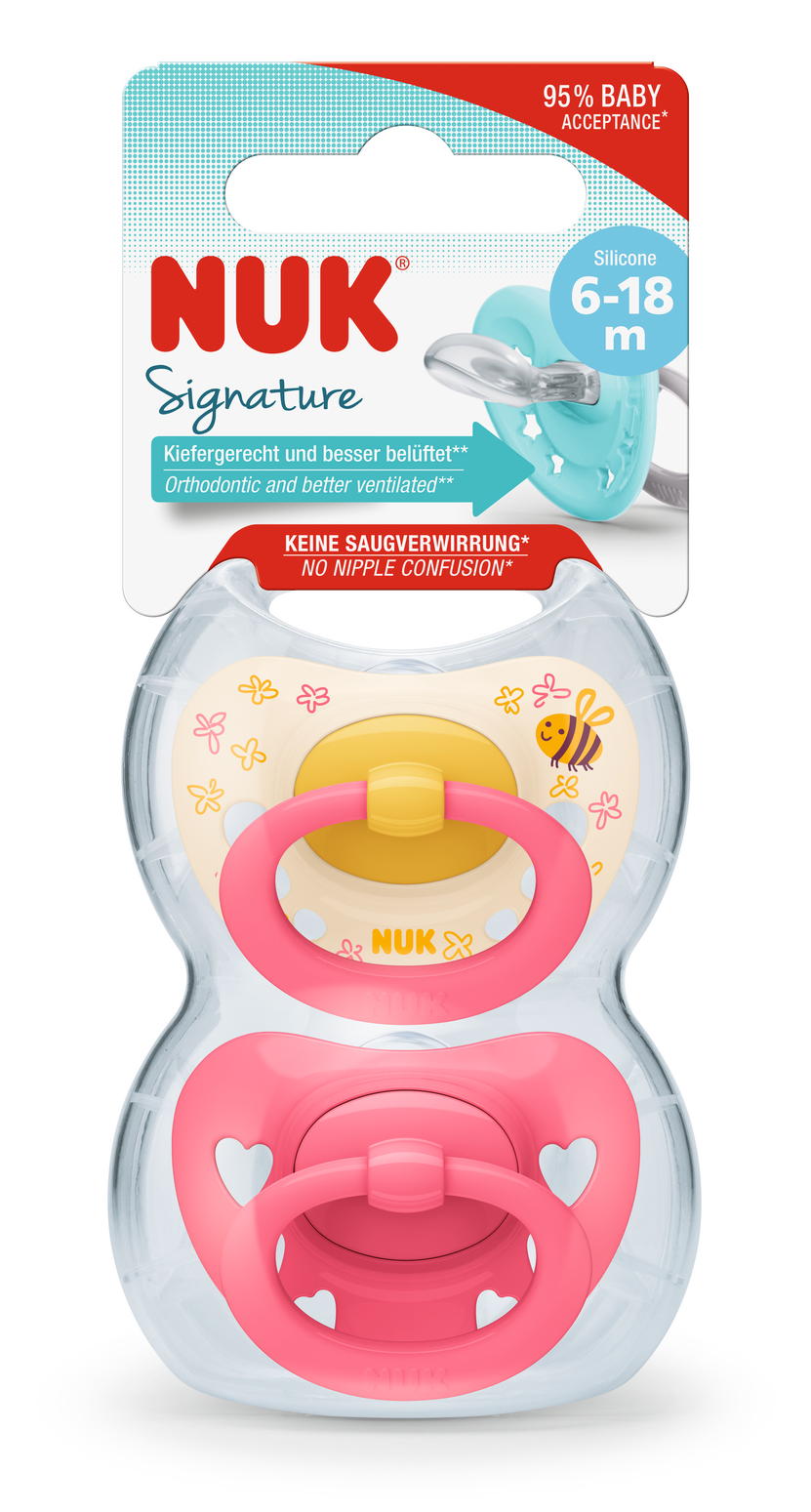 Silikona māneklis NUK SIGNATURE, 6-18 mēn., 2 gab. - Image 3